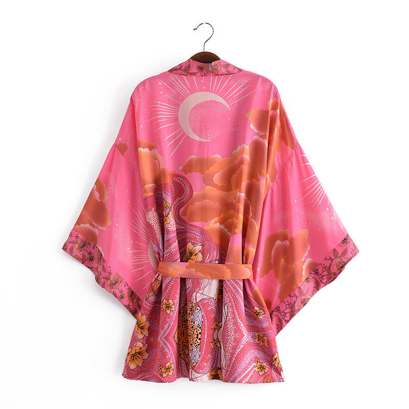 Pink Bohemian Moon Kimono