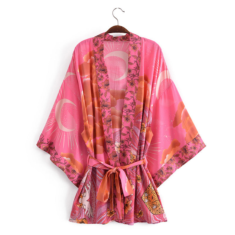 Pink Bohemian Moon Kimono