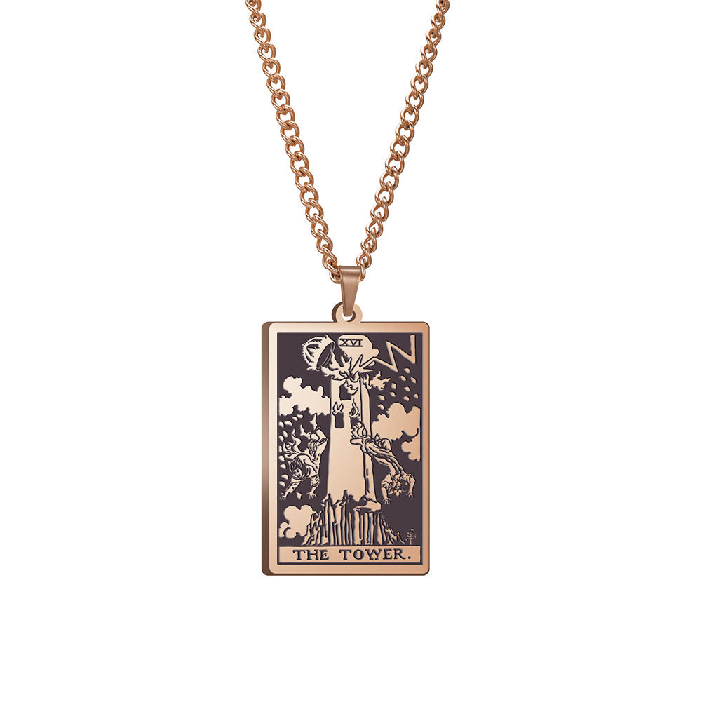The Tower Tarot Card Necklace