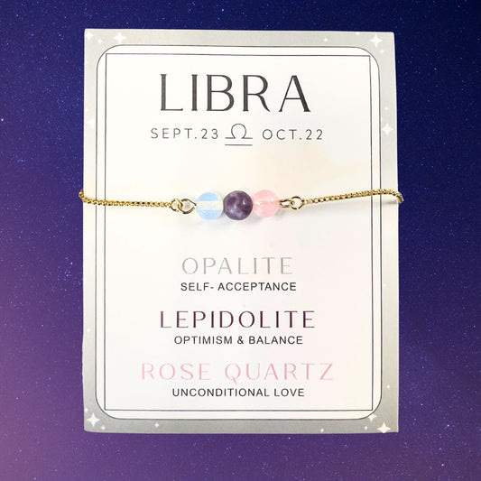 Libra Gold Chain Adjustable Zodiac Bracelets