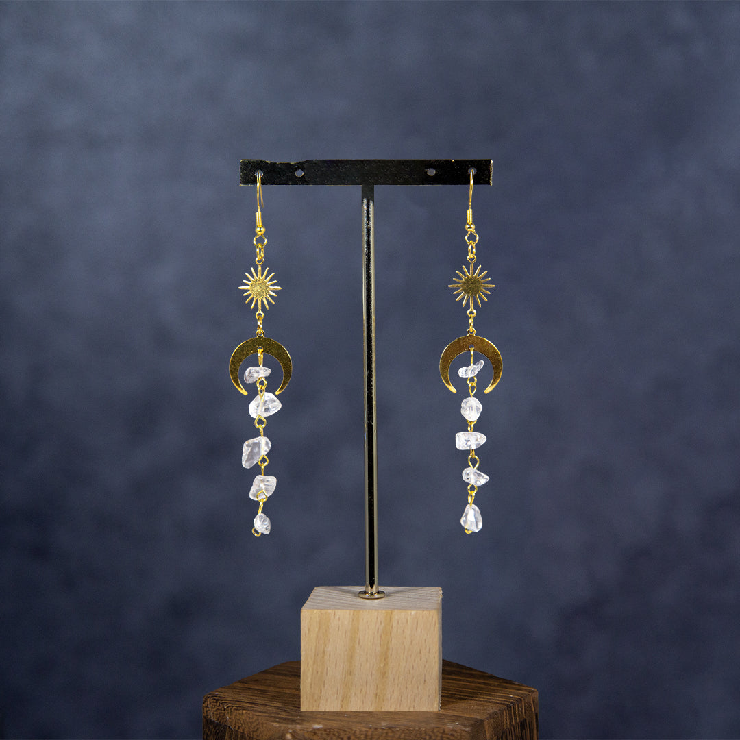 White Moon Crystal Earring