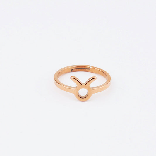 Taurus Rose Gold Zodiac Ring