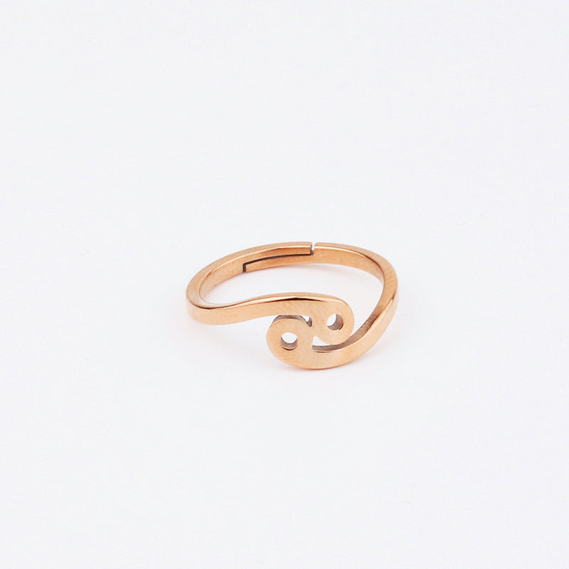Cancer Rose Gold Zodiac Ring