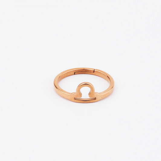 Libra Rose Gold Zodiac Ring
