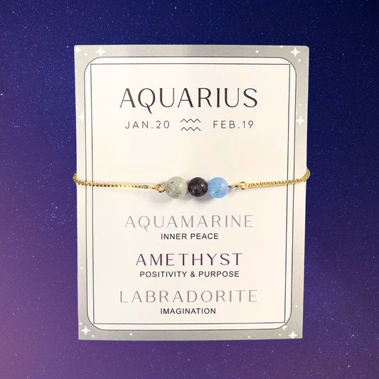 Aquarius Gold Chain Adjustable Zodiac Bracelets