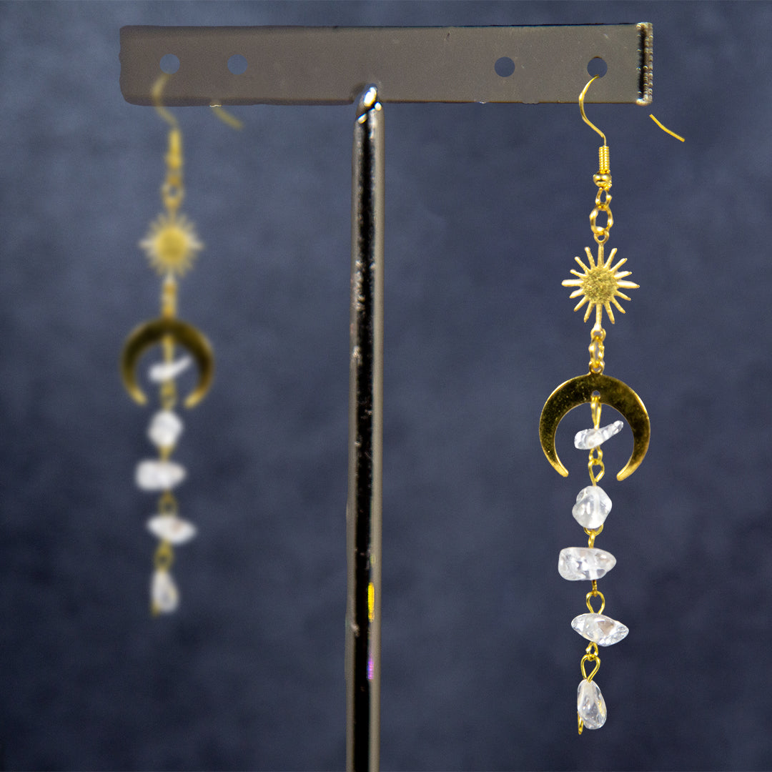 White Moon Crystal Earring