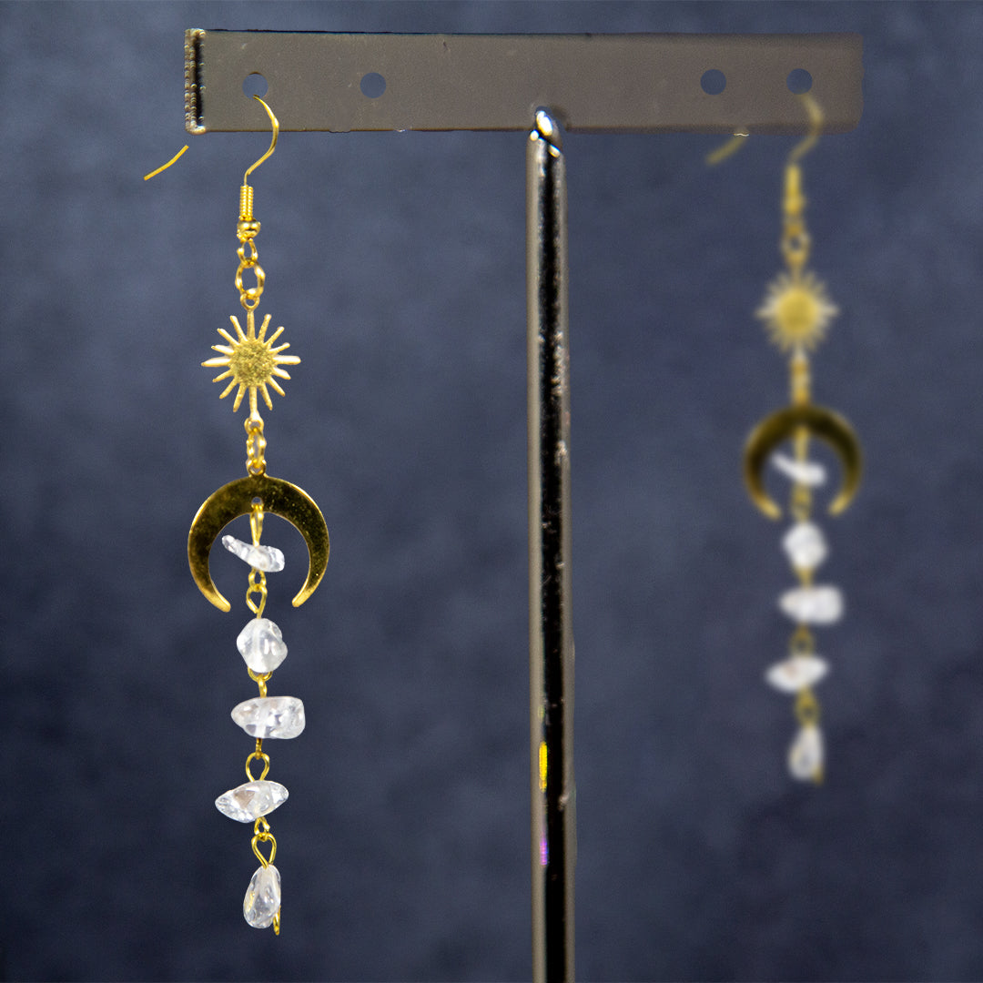 White Moon Crystal Earring