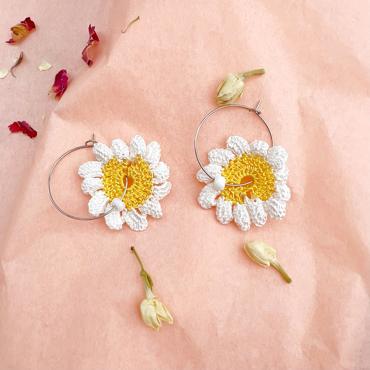 Daisy Floral Crochet Earring