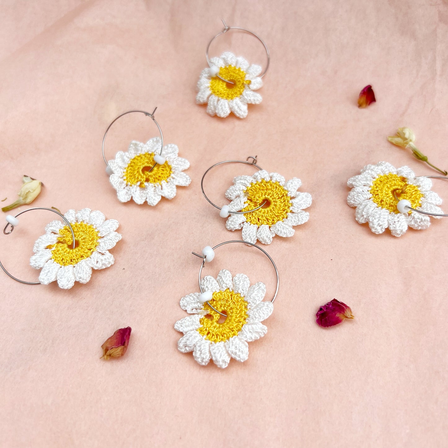 Daisy Floral Crochet Earring