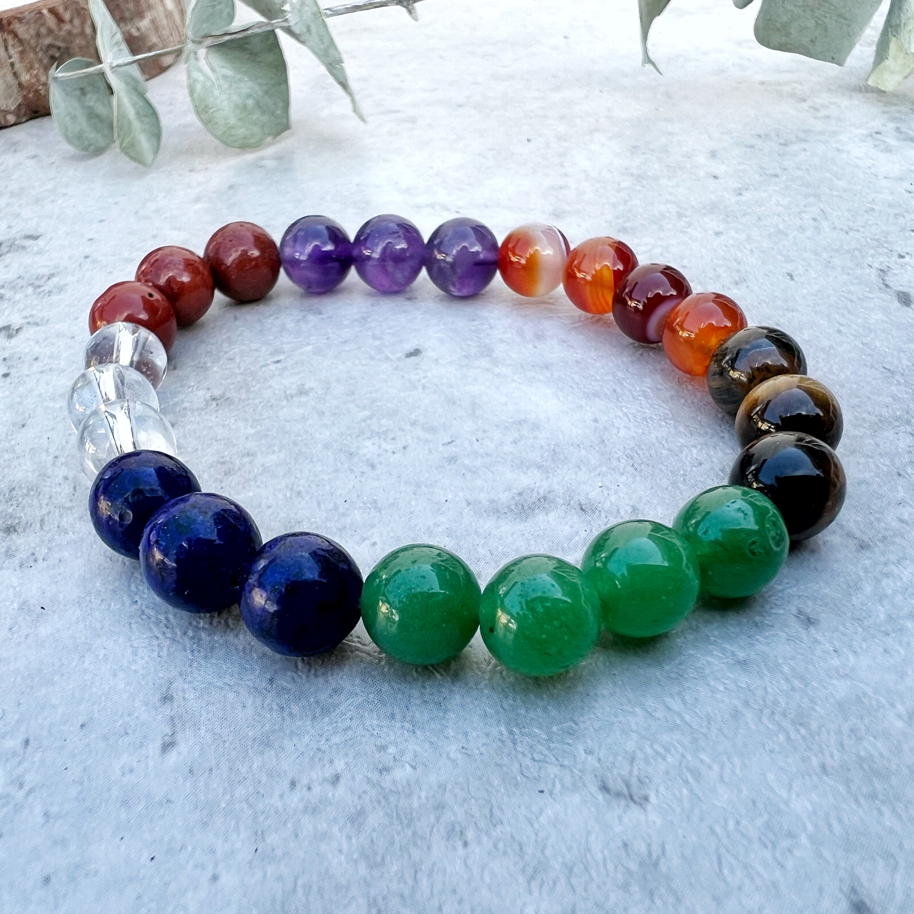 Genuine gemstone chakra on sale bracelet