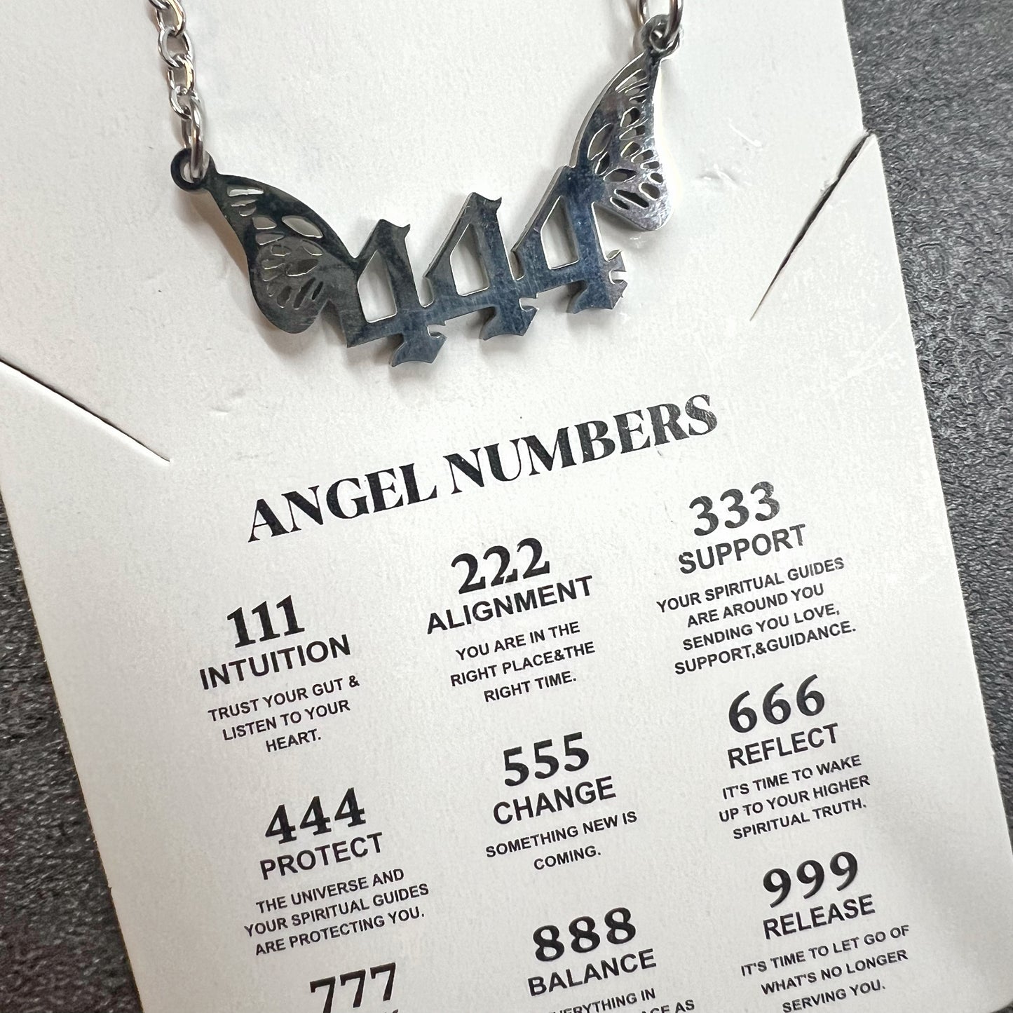 Silver Angel Number Necklace