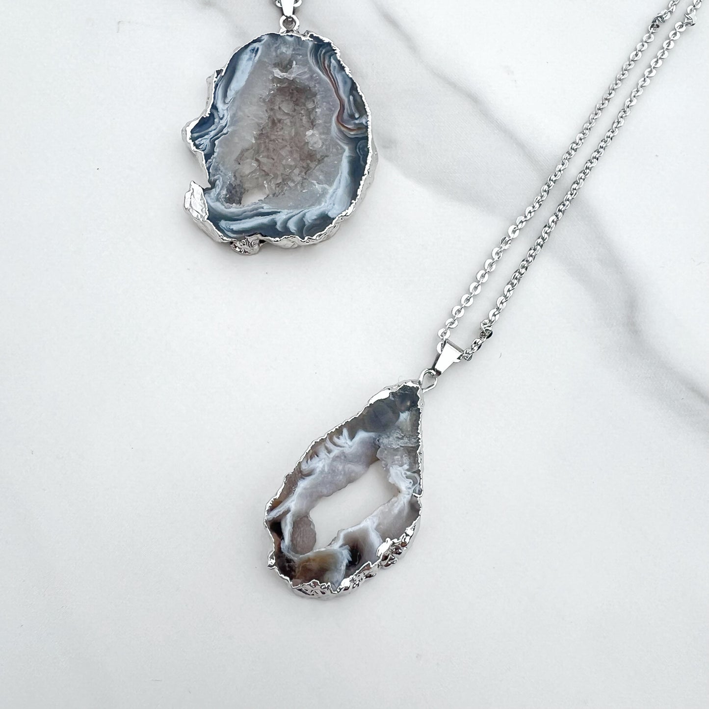 Geode Slice Crystal Necklace
