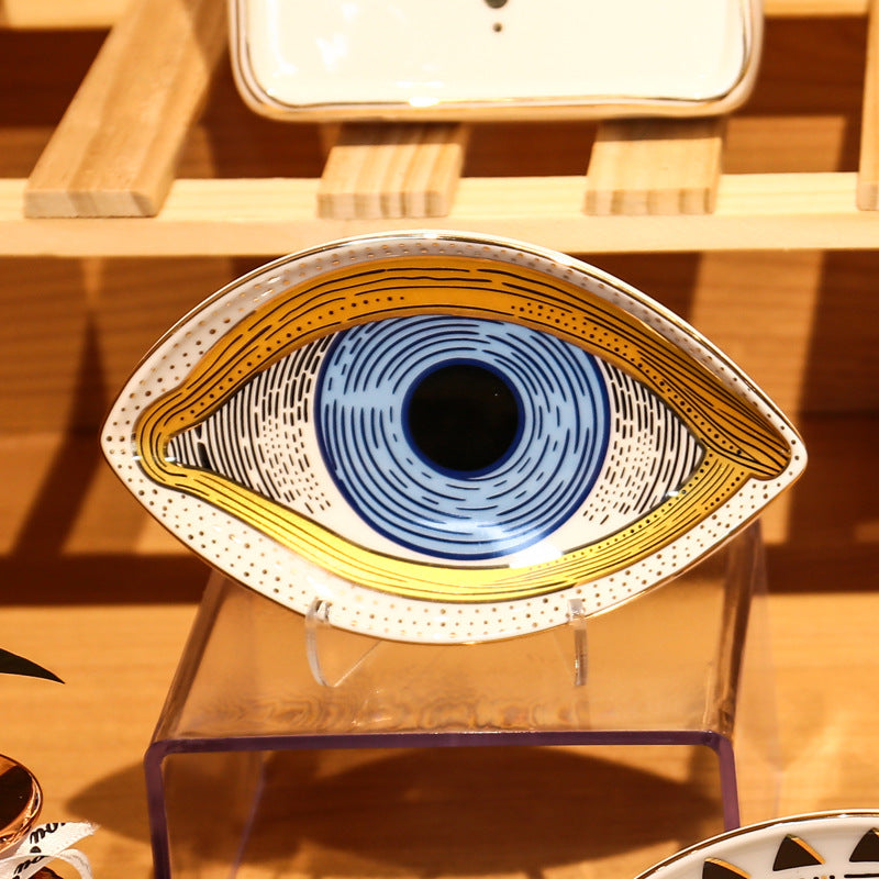 Eye Shaped Protection Trinket Dish - Yellow