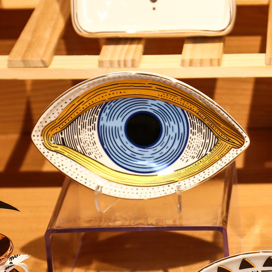 Eye Shaped Protection Trinket Dish - Yellow