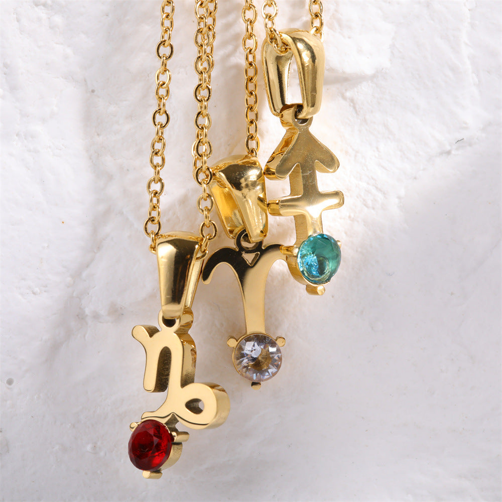 Zodiac Birthstone Drop Necklaces