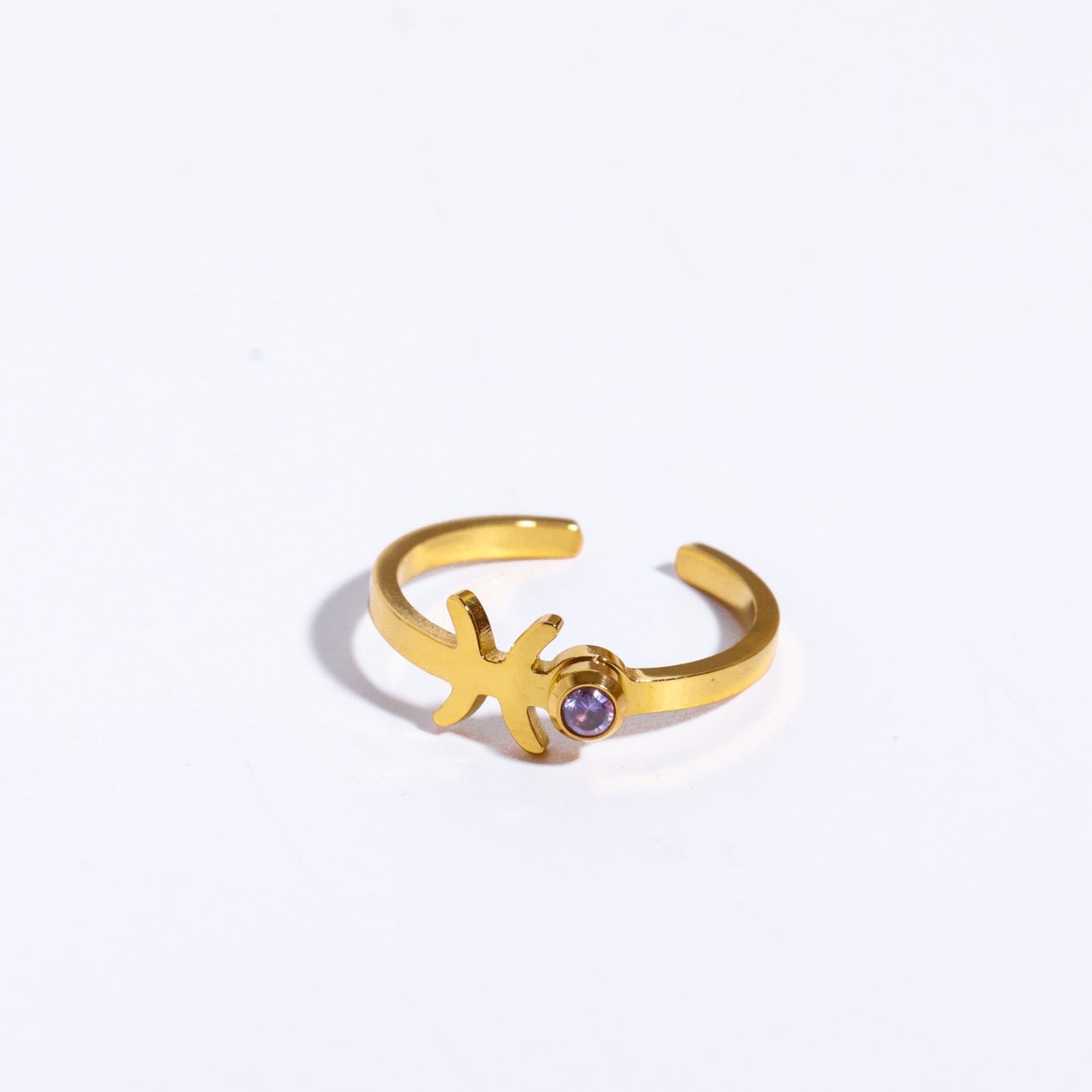 Birthstone Zodiac Open Ring