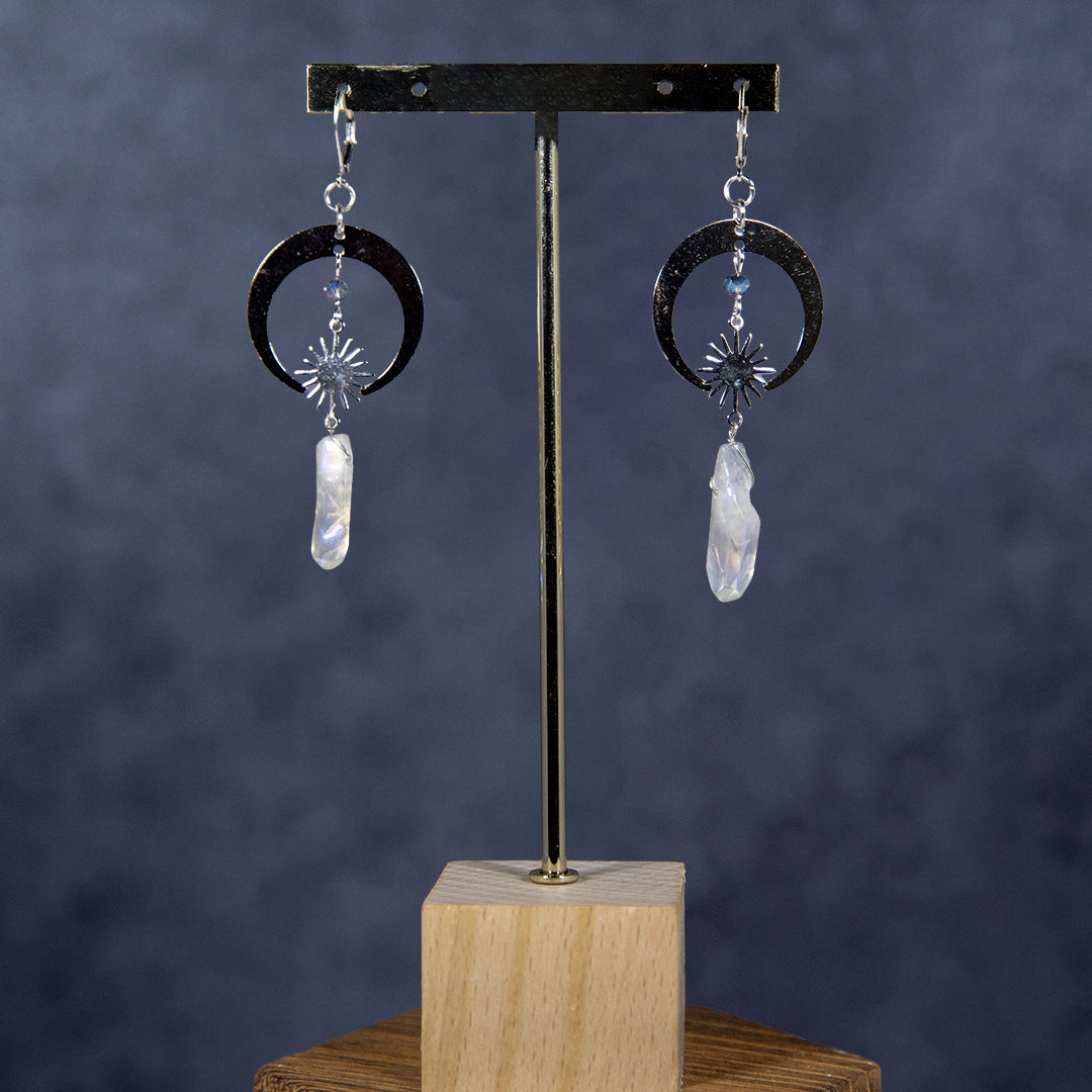 Silver Celestial Gemstone Earring