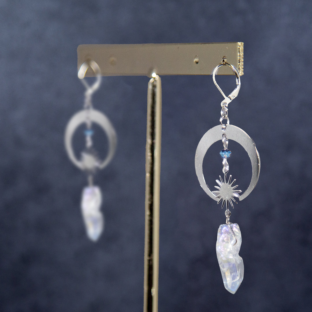 Silver Celestial Gemstone Earring