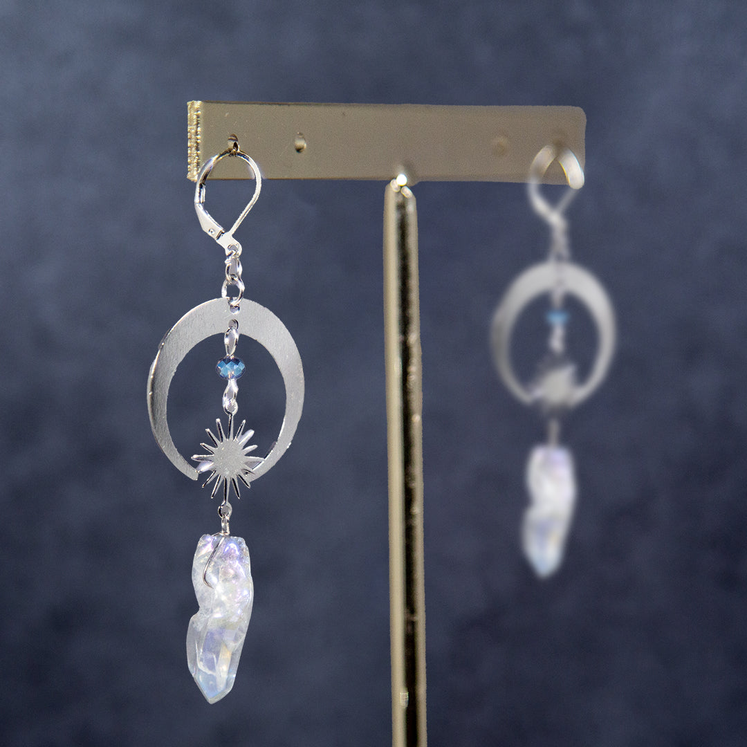 Silver Celestial Gemstone Earring