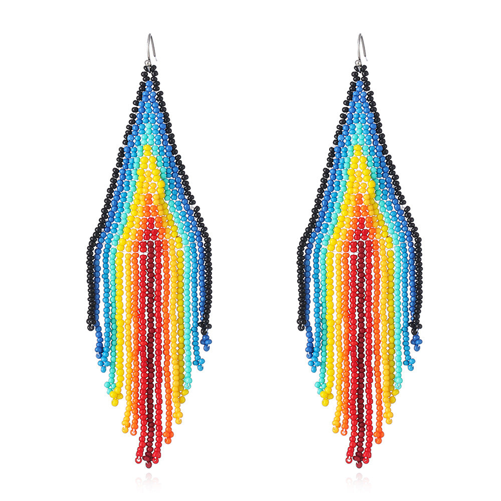 Boho Miyuki Beaded Rainbow Earrings