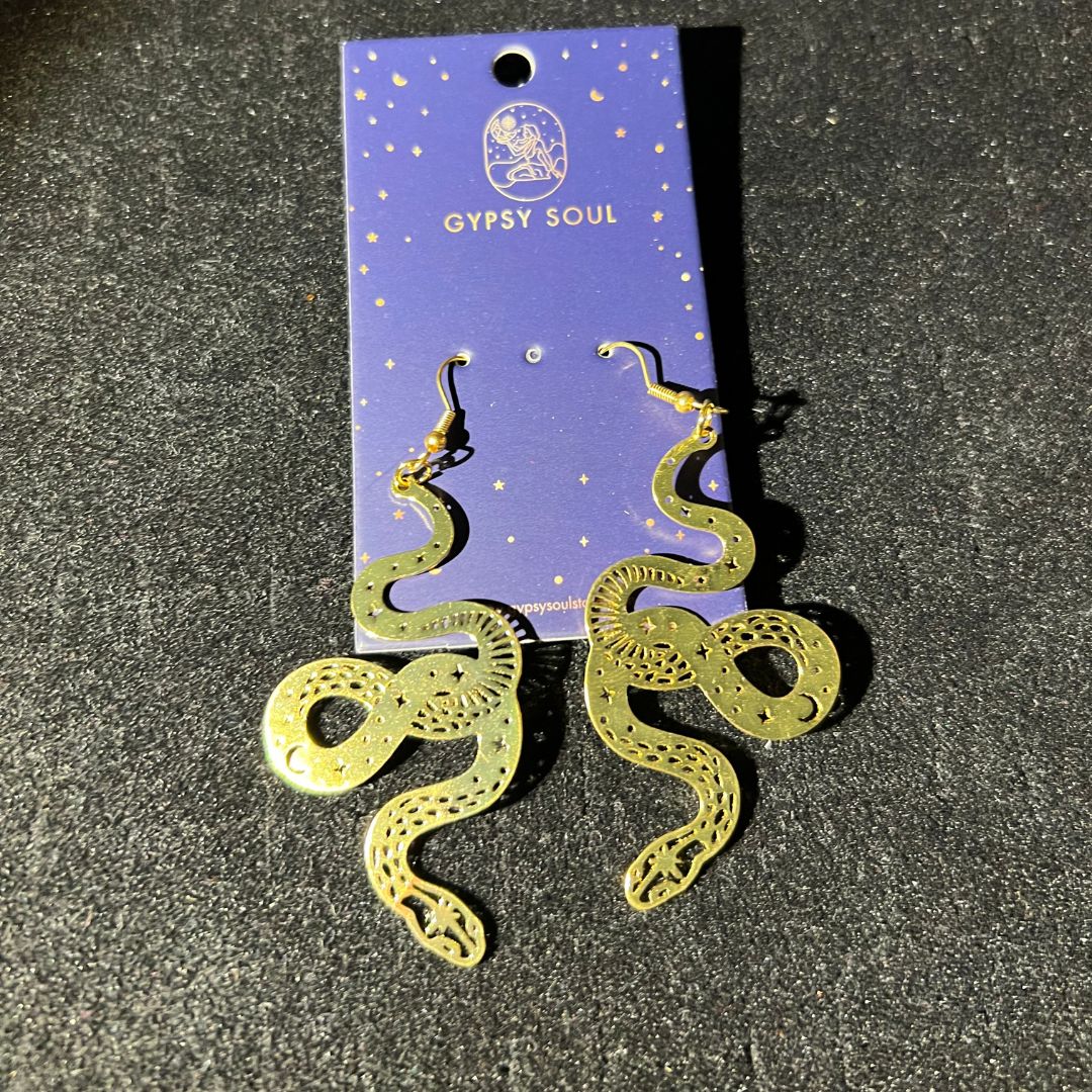 Snake Slithering Earrings Gold