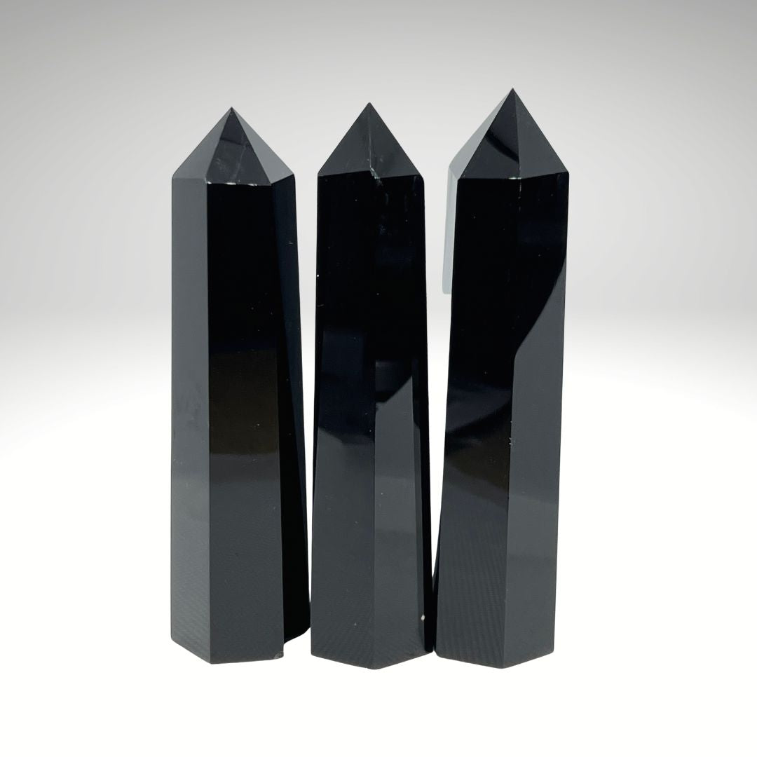 Black Obsidian Obelisk Crystal Tower
