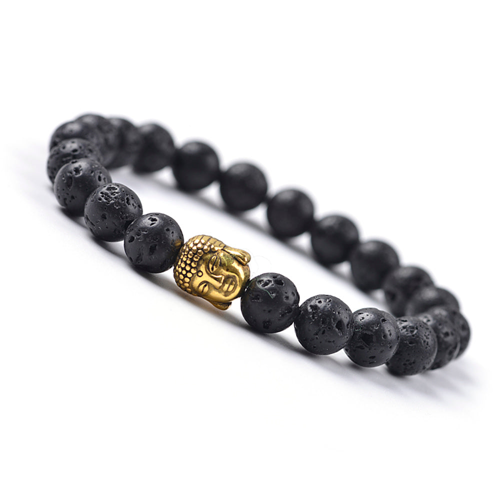 Buddha Bracelet - Lava Stone