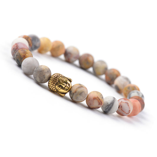 Buddha Bracelete -Crazy Agate