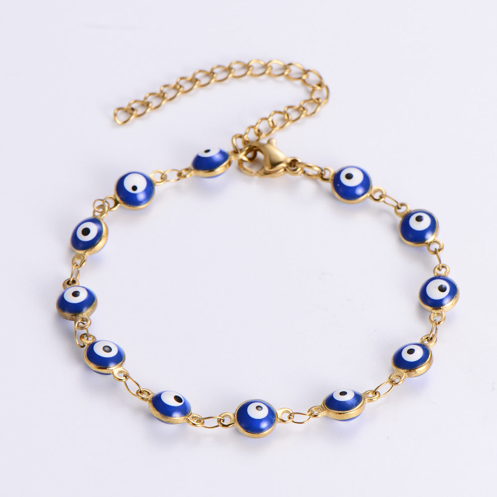 Alloy Evil Eye Bracelet - Royal Blue