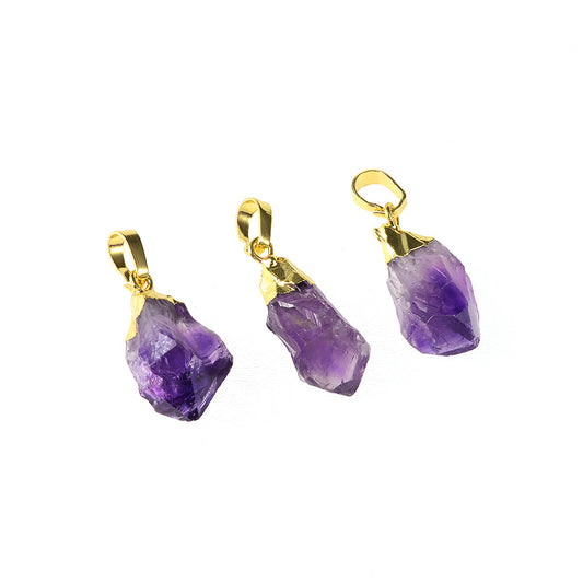 Amethyst Rough Nuggets Gold-Necklace