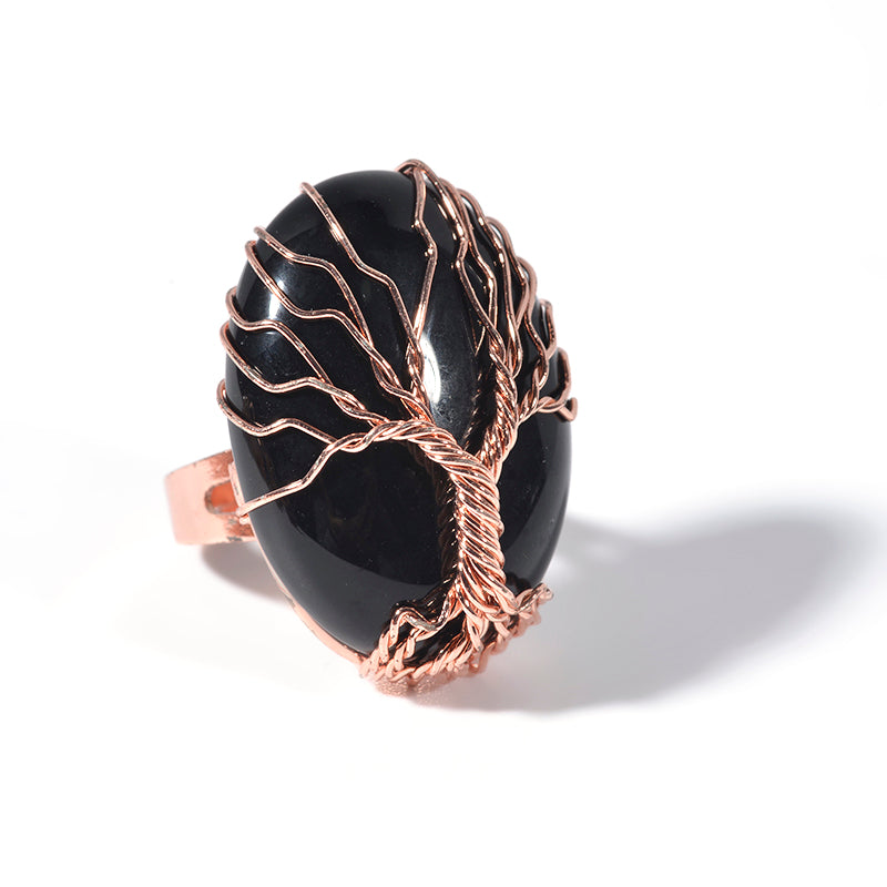 Tree of Life Ring - Onyx