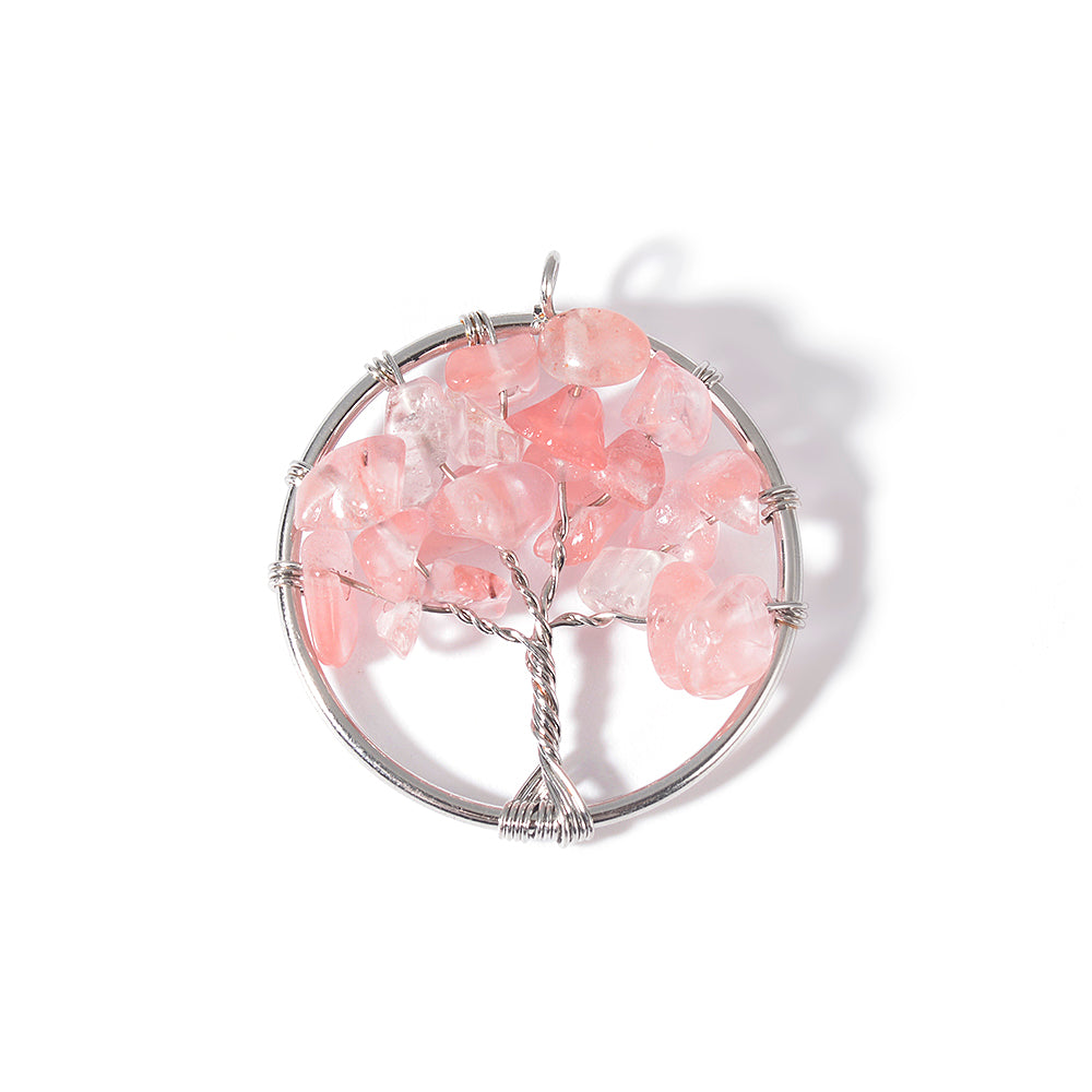Tree of Life Necklace - Cherry Quartz