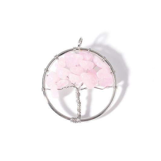 Tree of Life Necklace - Rose Quartz