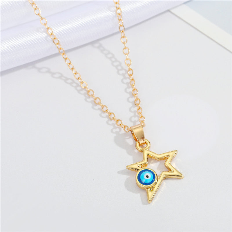 Evil Eye Star Alloy Necklace
