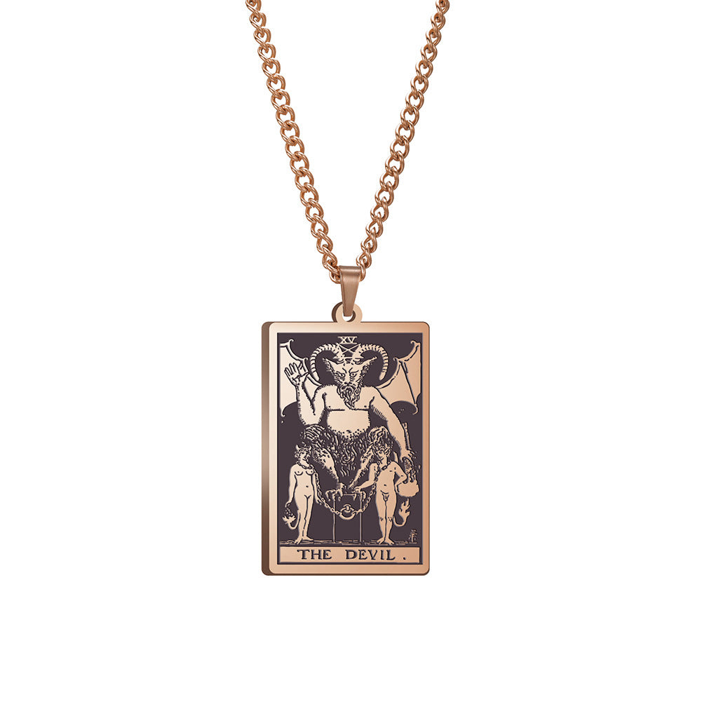 Devil Tarot Card Necklace