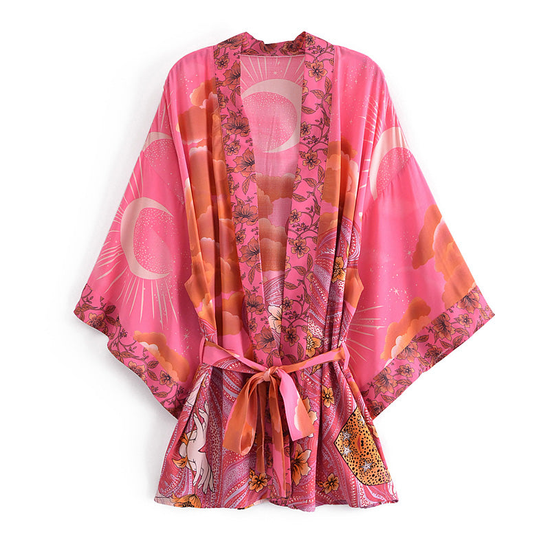 Pink Bohemian Moon Kimono