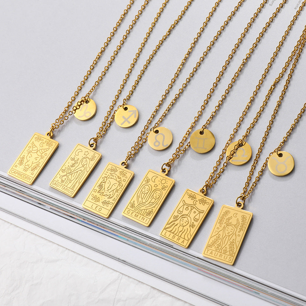 Gold Cancer Zodiac Necklace by LAMARI BERLIN